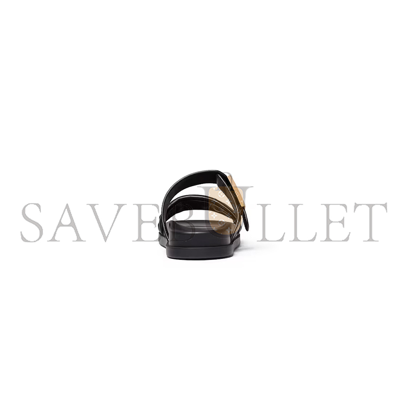 F**di feel black nappa leather slides 8x8710abohf0abb
